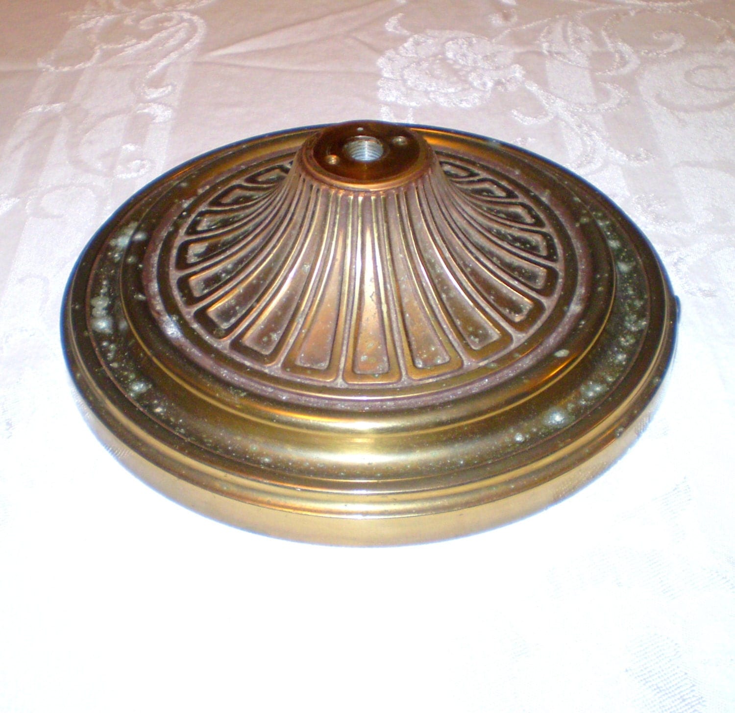 Vintage Cast Metal Floor Lamp Base Brass/Brass Plated 9