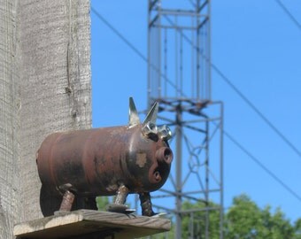 Salvaged Recycled Propane Tank Pig Recycled Garden Art