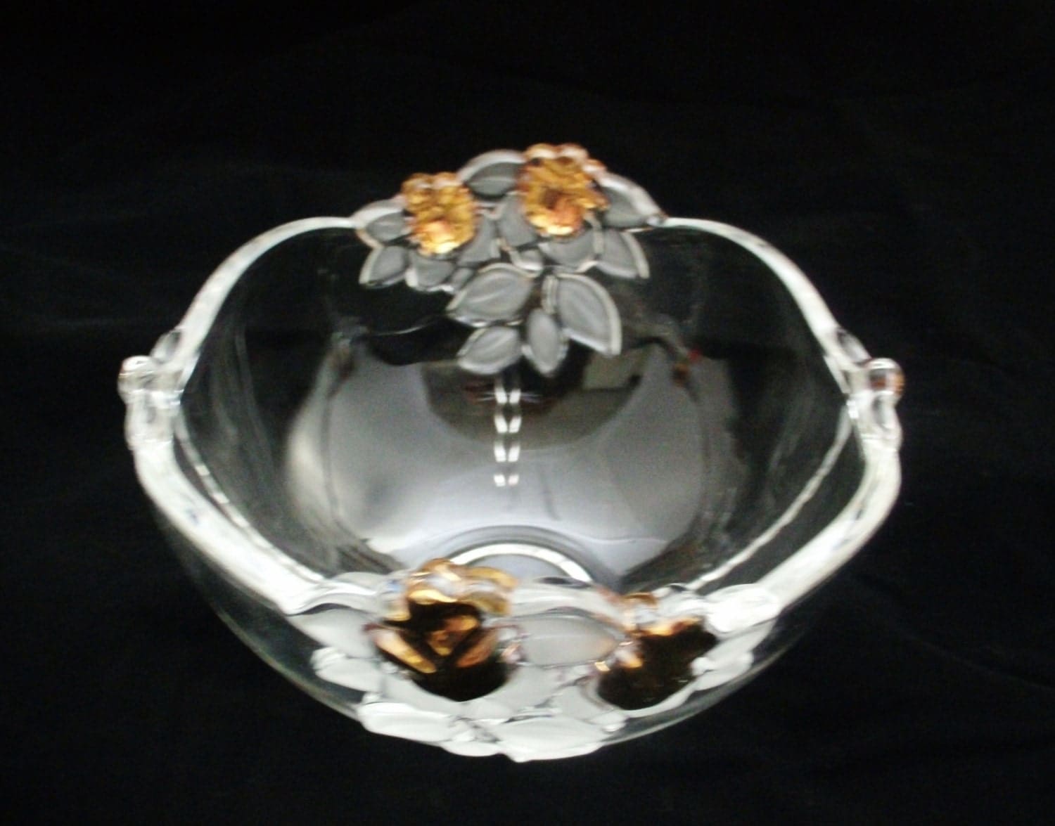 Mikasa Etched Floral Gold Gilt Rose Small Bowl