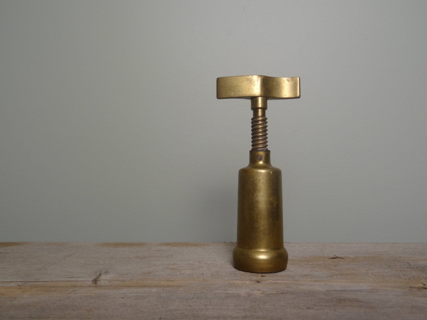 Vintage Brass Wine Bottle Opener Unique Cork by NewfoundFinds