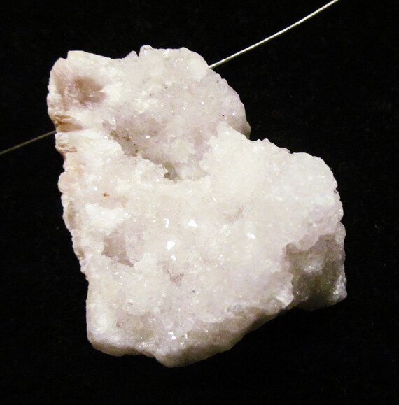 Large White Druzy Crystal Agate Slab Pendant Bead by CanterBeads