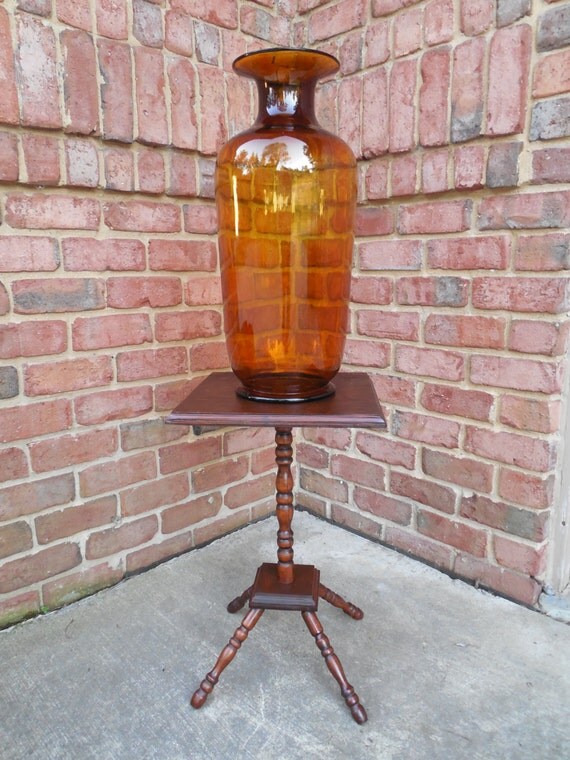 Vintage Mid Century Modern Amber Glass Floor Vase A Superb