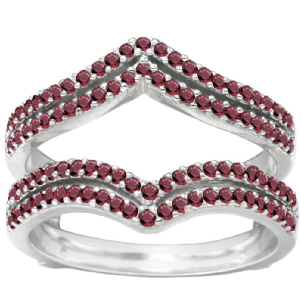 10k Gold Genuine Ruby Ring Guard .50CTW Ruby Ring Enhancer