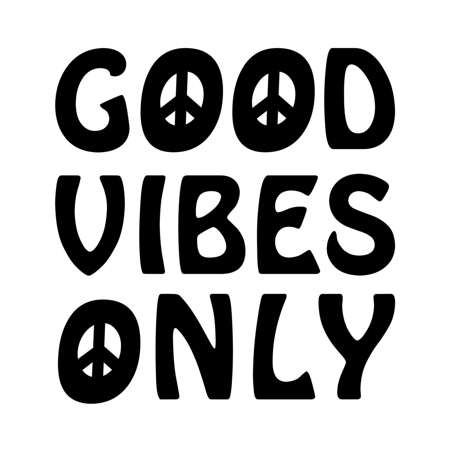 Good Vibes Only Vinyl Decal Sticker Peace Hippie Love