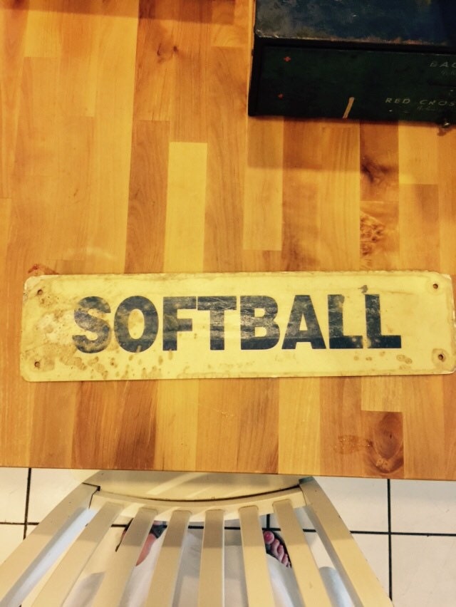 Vintage sign softball by FREEHROAD on Etsy