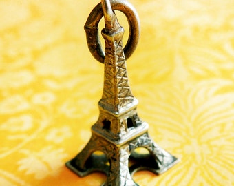 Vintage 3D Eiffel Tower Paris France 800 Silver Travel Charm