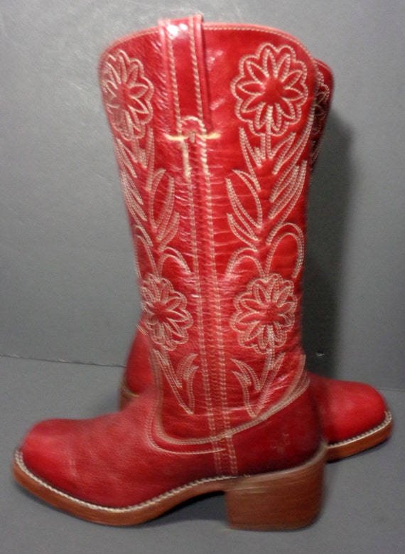 red leather motorcycle boots