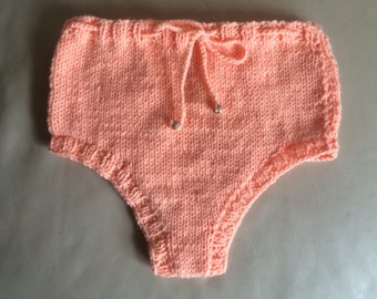 20%OFF, Peach panties, high waisted bikini, knitted bottom
