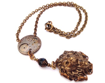 Lion Steampunk Necklace, steampunk jewelry