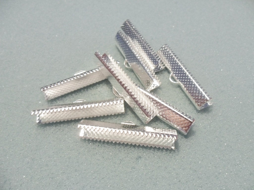 10 ribbon crimp ends large ribbon crimps 30mm x 7mm by trcharms