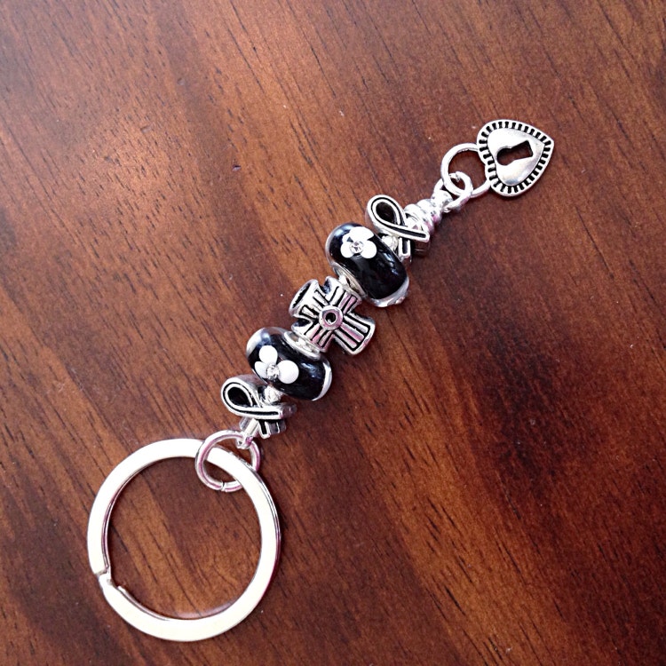 Christian Keychain Car Accessories Silver Cross by DorysBoutique