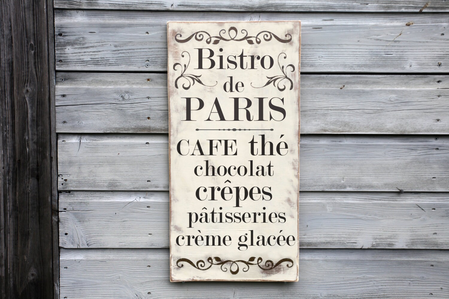 French Kitchen Sign Bistro Cafe Sign Rustic Wall by TheHeartwood