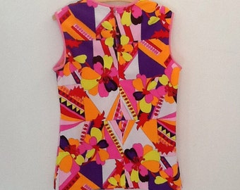 Vintage Psychedelic sleevless blouse 60s