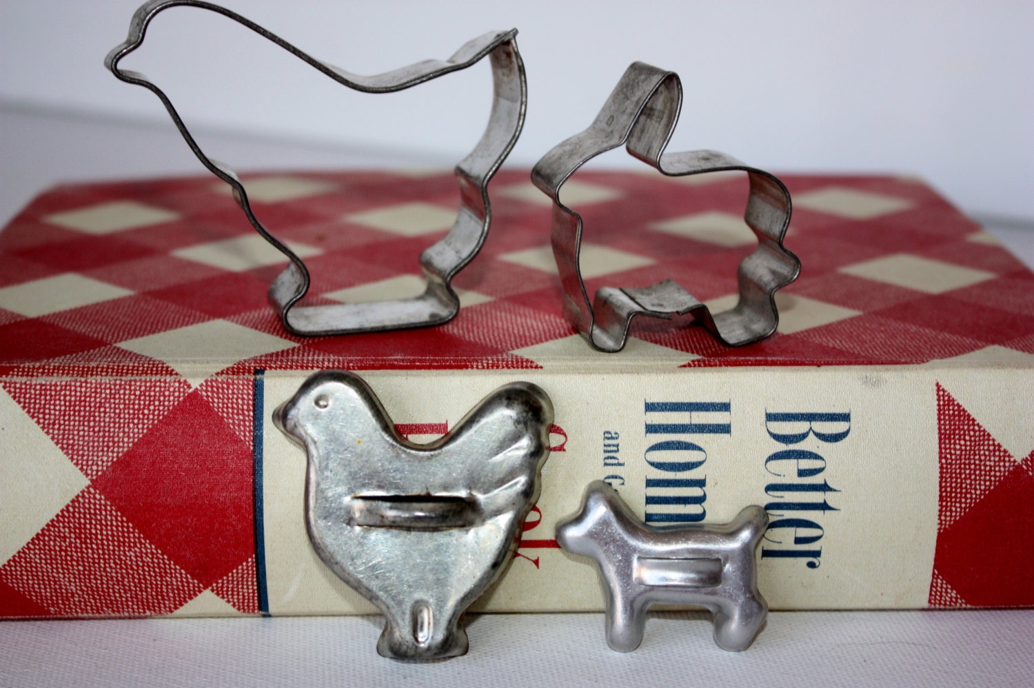 Vintage Set of 4 Metal Cookie CuttersAnimal Cookie CuttersMini Cookie