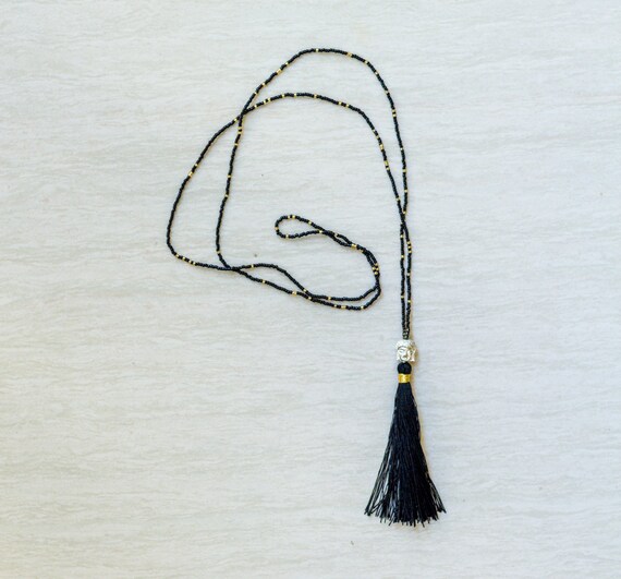 Beaded tassel necklace with budha head Gypsy necklace