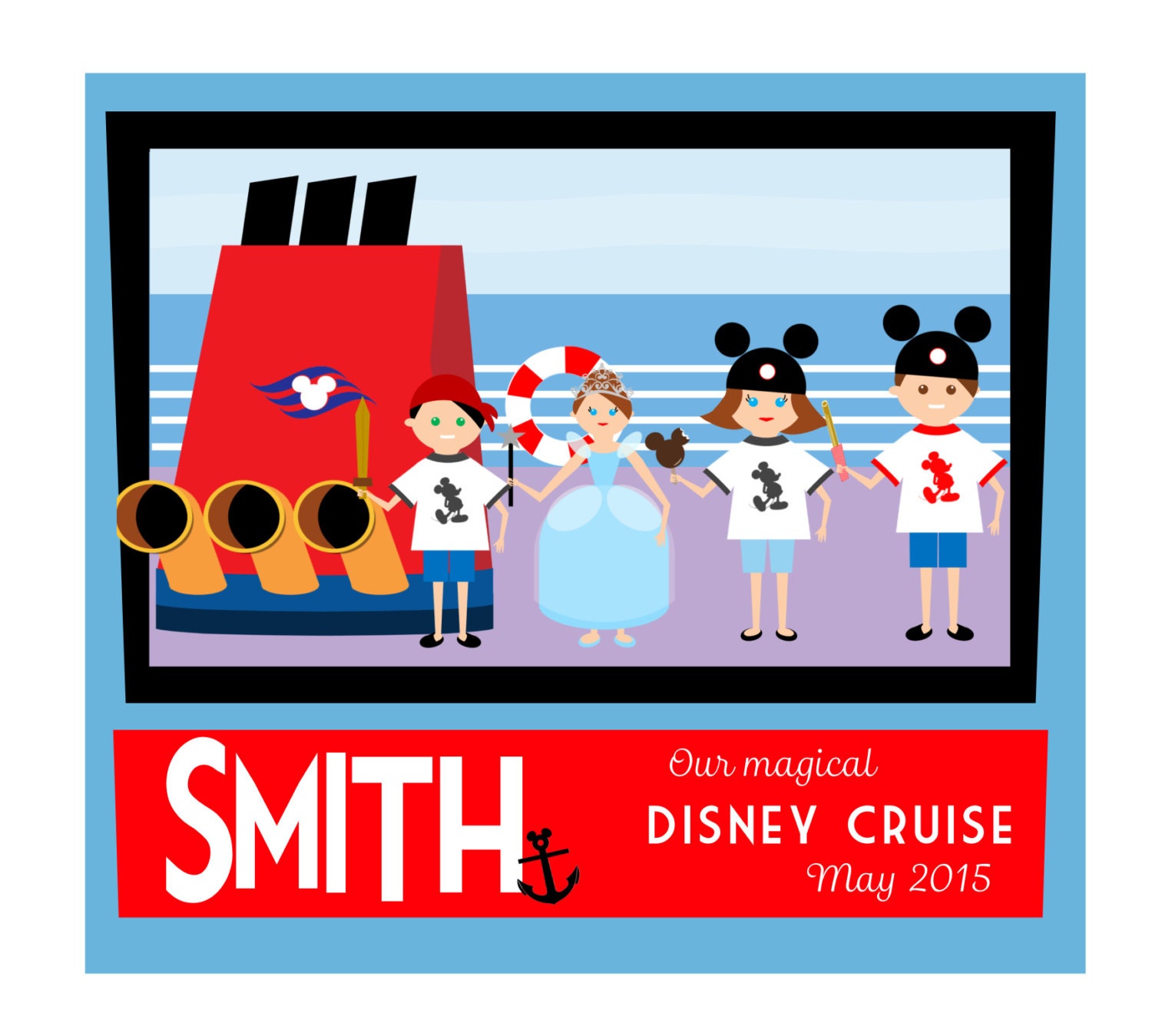 PRINTABLE CUSTOMIZED Disney Cruise Artwork for by TiffanyandGirls