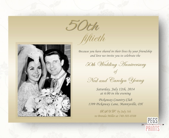  50th  Wedding  Anniversary  Invitations 50th  Anniversary  