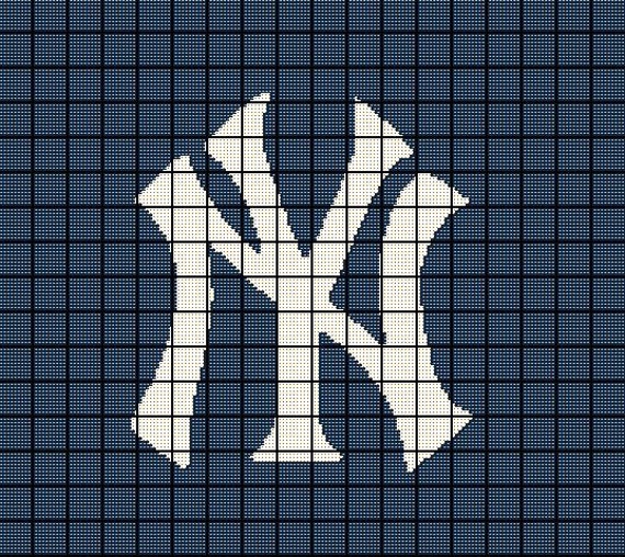 New York Yankees Crochet Afghan Blanket by AngelicCrochetDesign