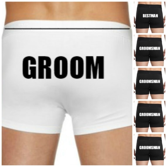 Groom underwear boxer briefs groomsman bestman by 3QUEENSANDME