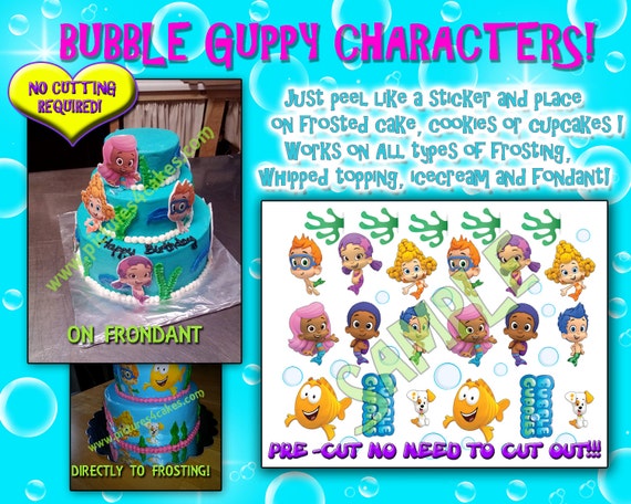 Bubble Guppies Edible Cake Decorations Sugar By 4Cakes