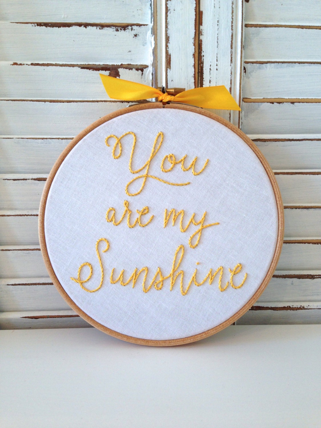 embroidered hoop art . you are my sunshine . by Embroiderwee