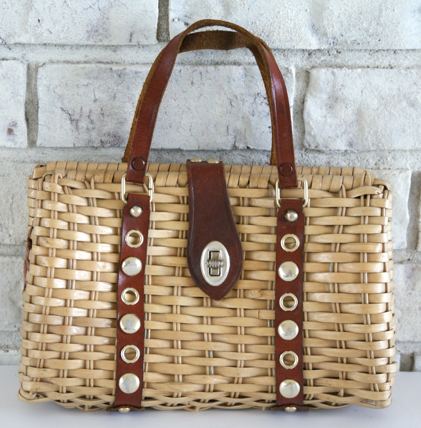 Straw & Leather Handbag