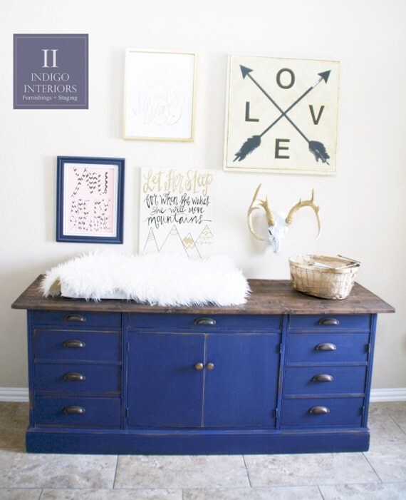 Farmhouse Style Navy Blue Distressed Dresser Buffet Farmhouse Style Navy Blue Distressed Dresser Buffet