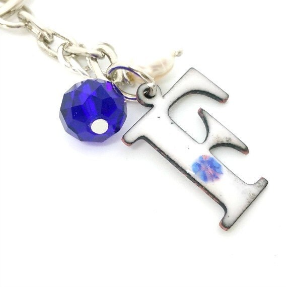 Enamel Keyring Enamel Letter Keychain Letter 'F' Keyring