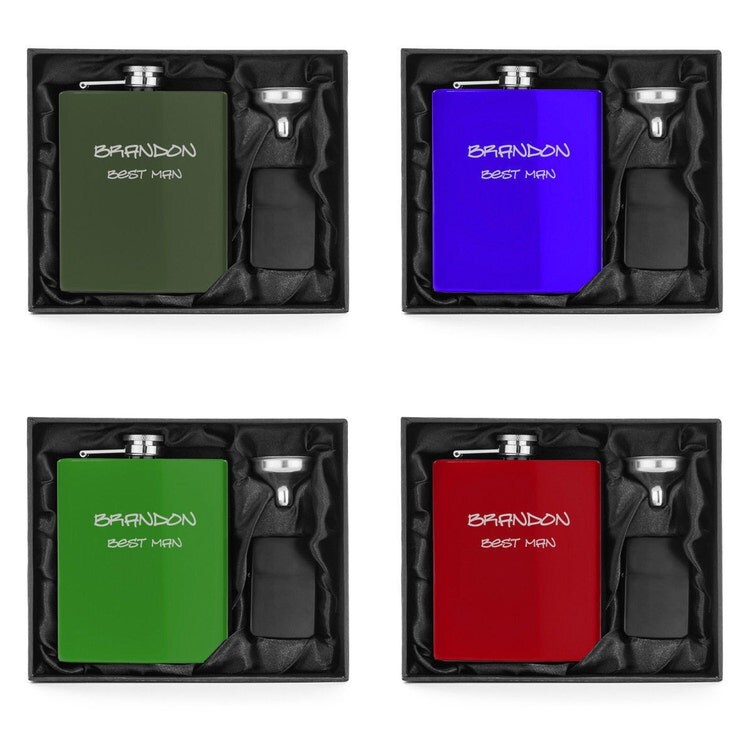 Engraved 7oz Stainless Steel Hip Flask Lighter & Funnel by Daylors
