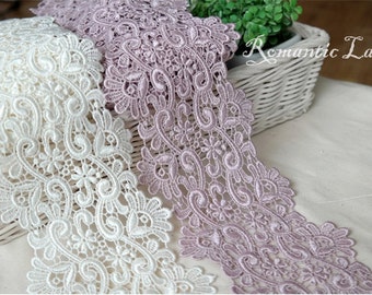 1yds Broderie Anglaise Vintage Venice lace trim 4"(10cm) YH1213 laceking2013