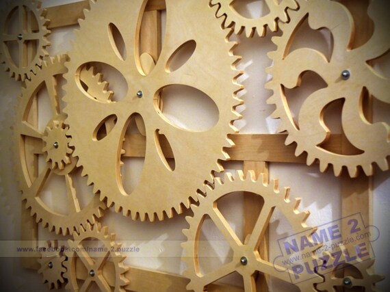 Wooden Kinetic Wall Decor. Mechanical Wall Art. Wooden