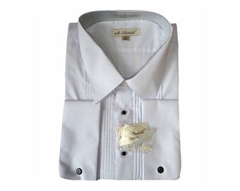 Vintage Mens White Tuxedo Shirt - XL (slim) main image 1