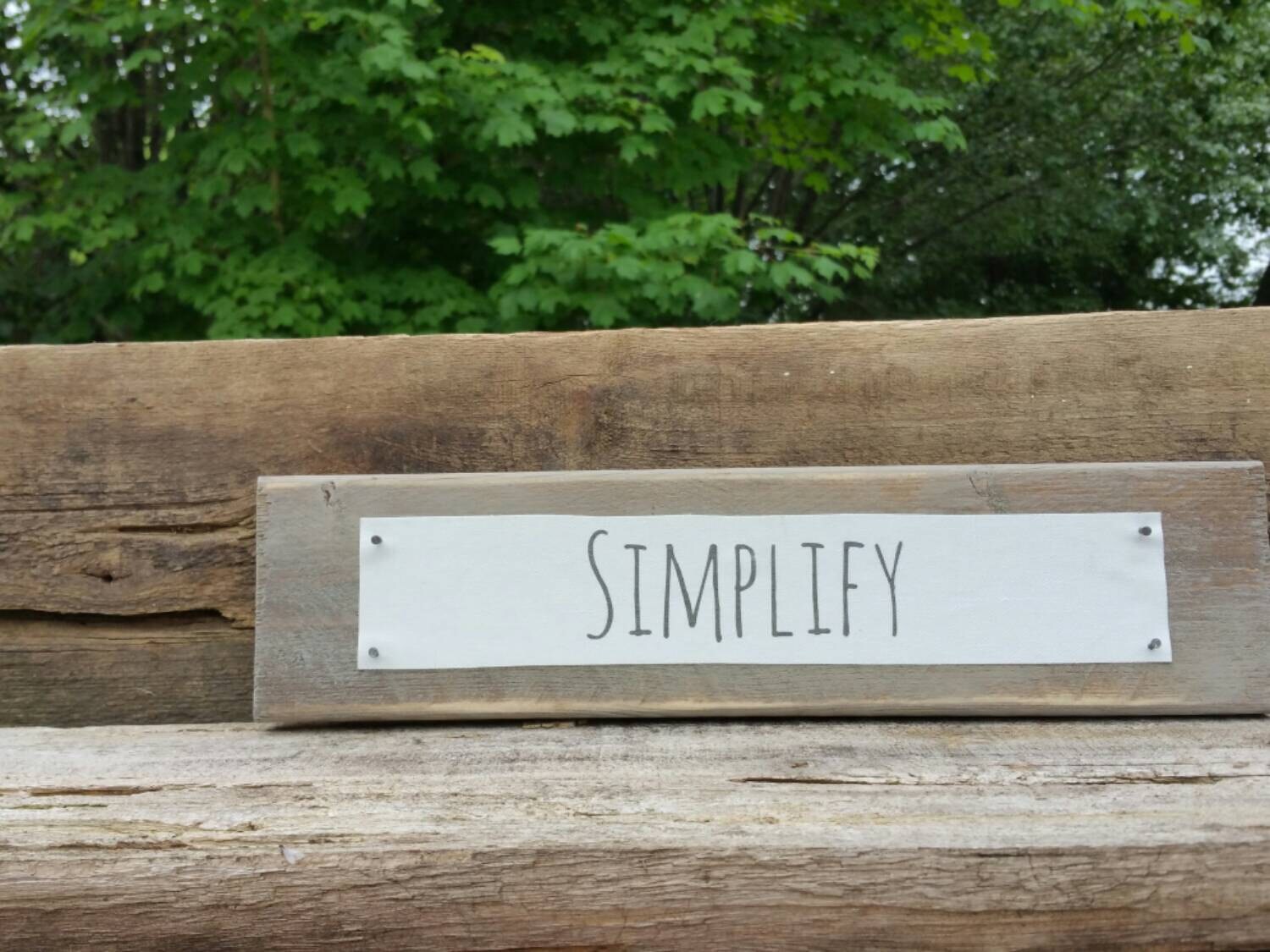 Wood Plank Quote Sign Simplify by SweetHomeNashville on Etsy