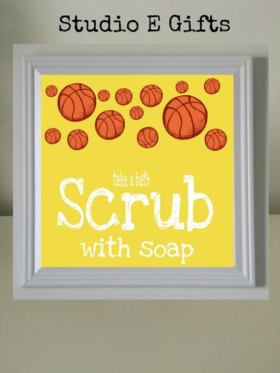 BASKETBALL BATHROOM DECOR Wall Hanging Wall Art by StudioEGifts