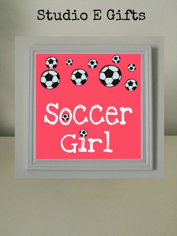 SOCCER GIRL WALL HangingGirls wall art Soccer art by StudioEGifts