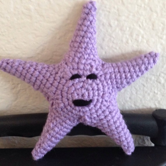 Purple Starfish Stuffed Animal Crochet Amigurumi by SweetBabyDesi