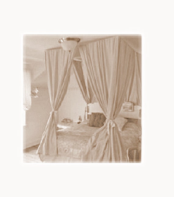 Custom Bed Canopy Your Choice of Fabric - Four Poster Bed Curtains ...