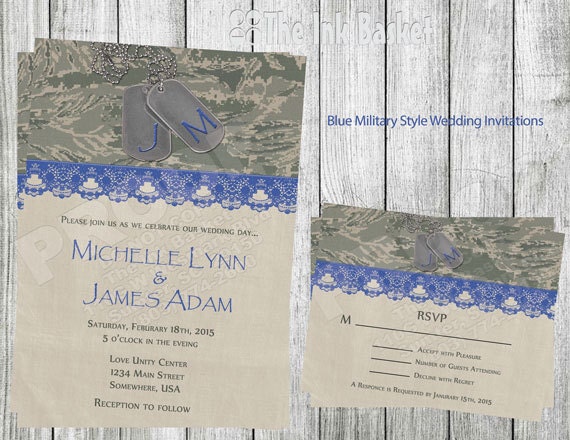 Military Inspired Wedding Invitations 2