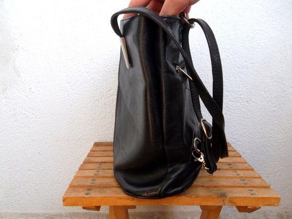 Ladies Backpack Genuine Leather Black Leather Bag Small