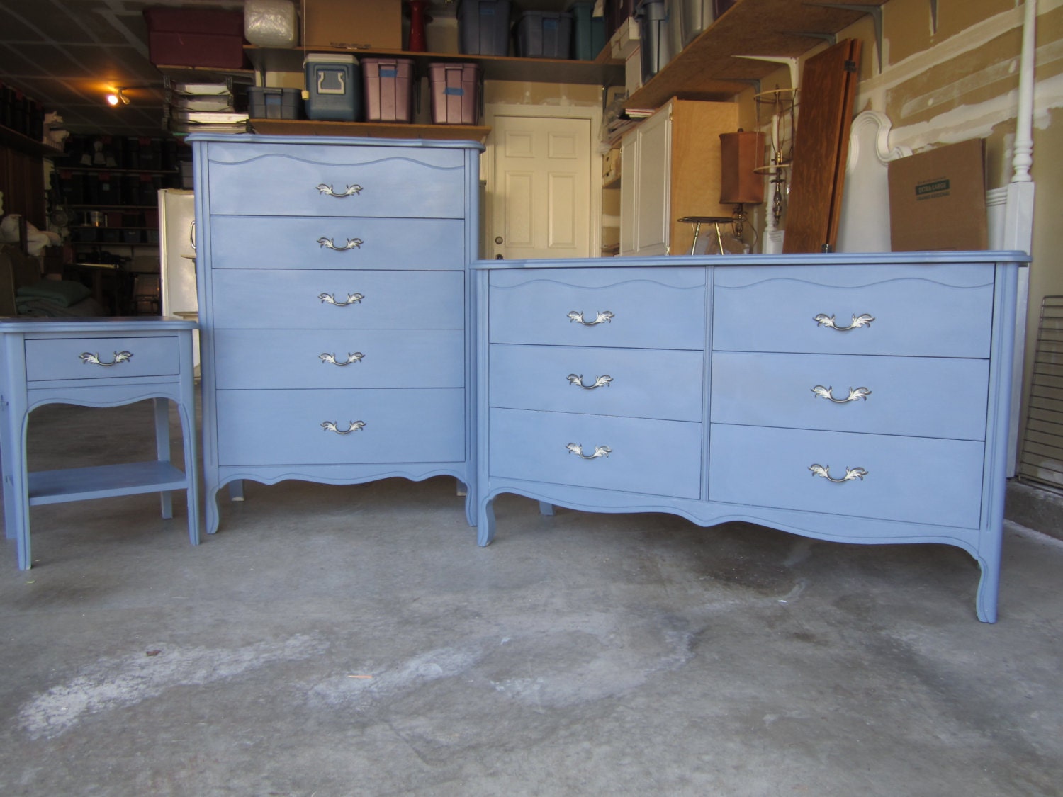 Annie Sloan Old Violet French Provincial 3 Piece Bedroom Set Layaway