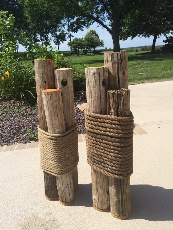 Vintage Dock Post Natical Coastal Lakeside Seaside Pier Garden