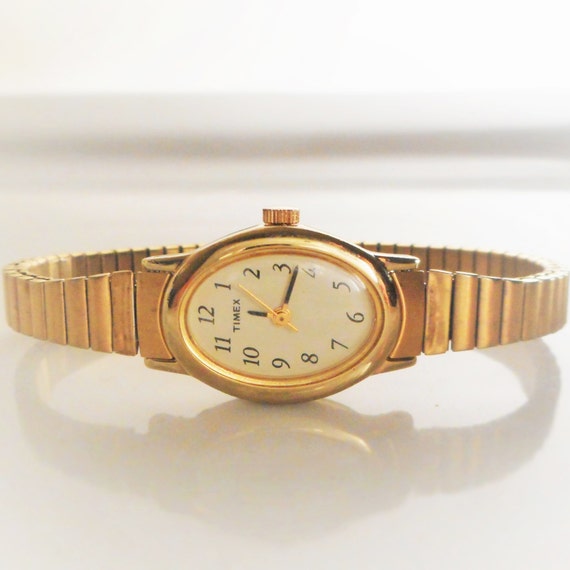 timex gold watch vintage
