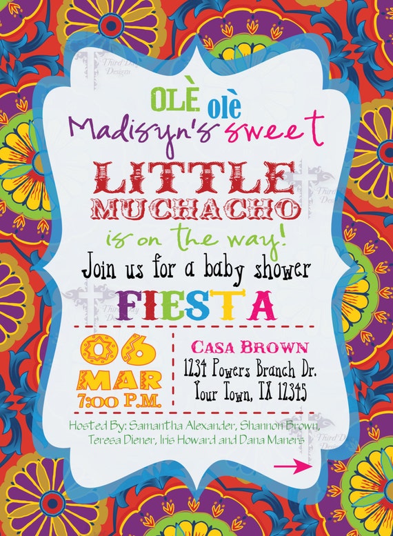 Fiesta Baby Shower Invitations by ThirdDayDesigns on Etsy