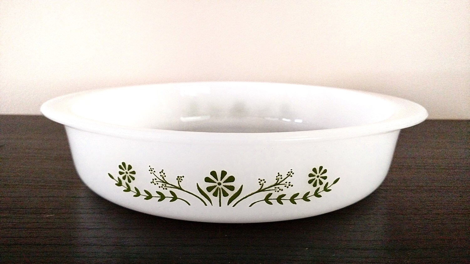 Baking Dish by Glasbake 8 Milk Glass Shallow Baking by awesome80s
