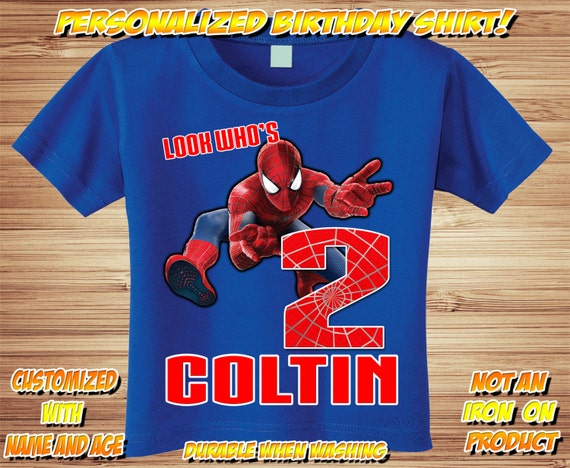 Download Spiderman Birthday T Shirt Personalized Peter Parker hero