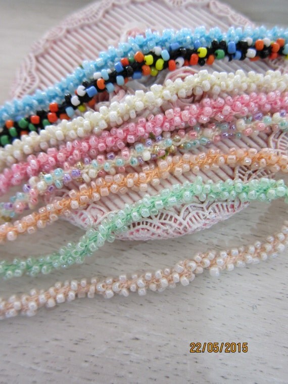 Items similar to 1yardBeaded Trim/Fancy Beaded Trim/NBT06Multi color