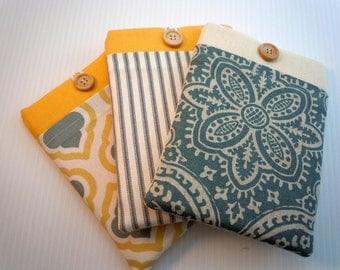 Kindle Paperwhite Cover Paperwhite case kindle sleeve Dell venue Acer Galaxy tab Nexus Front Pocket Button Closure Blue Saffron Collection