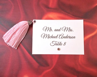 Place Cards with Tassel / Flat Cards / Table Card / Personalized Tassel Card / Dinner Name Card / Table Decoration / Event Place Cards