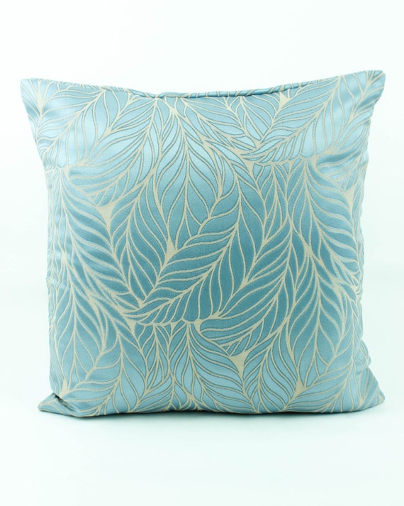 Blue Silk Euro Sham 24x24 Pillow cover Light Sky by Fabricasia