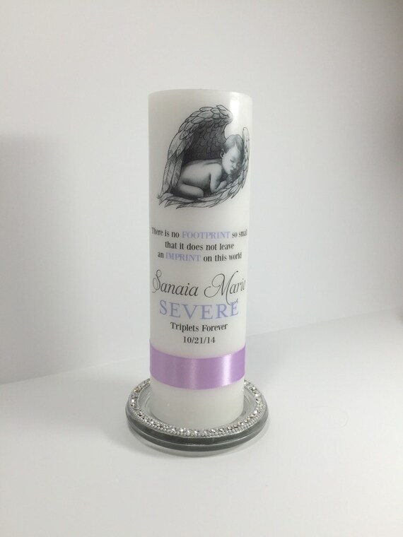 Items similar to Baby Memorial Candle, Born Sleeping, Personalized